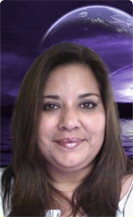 Tricia picture with purple moon background